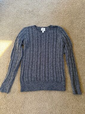 St. John's Bay Women's Charcoal Cable Knit Crewneck Sweater